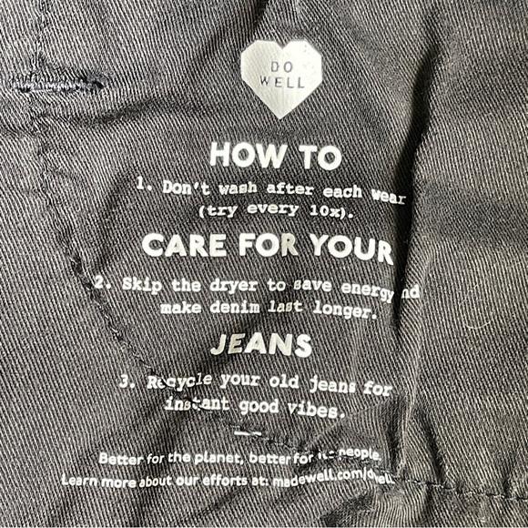 Madewell 9” Mid Rise Skinny Jeans Black Sea Distressed Knee | Size 27 - Picture 11 of 13